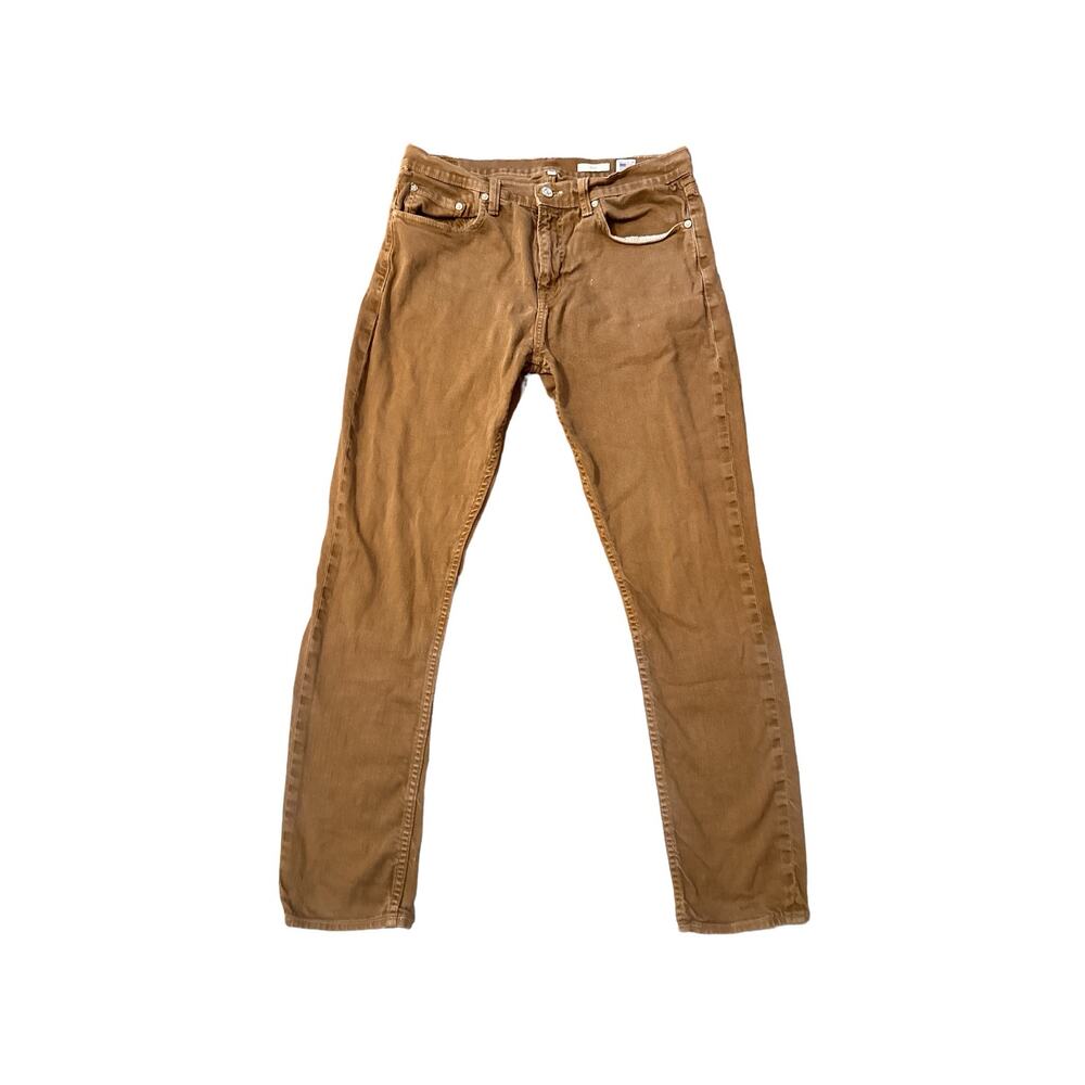 Men 33 Noend No End Skinny Brown Denim Jeans Pants Made USA Cotton 29" Inseam